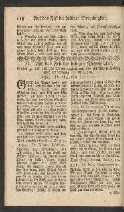 XI. Auf das Fest der heiligen Dreyeinigkeit ...