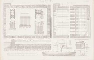 Balancedock, Pola: Grundrisse, Details (aus: Atlas zur Zeitschrift für Bauwesen, hrsg. v. G. Erbkam, Jg. 16, 1866)