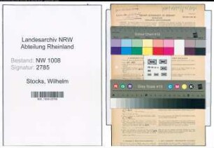 Entnazifizierung Wilhelm Stocks , geb. 10.01.1908 (Masch.Schlosser)