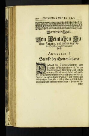 Der vierdte Theil/ Von Peinlichen Sachen/ Injurien/ und ...