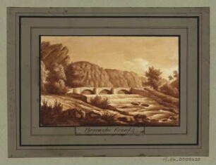Ansicht vom Plauenschen Grund bei Dresden, Radierung. um 1840 : Plauensche Grund, [ca. 1840]. - 1 Kunstblatt : sepia laviert ; 10,3 x 6,7 cm