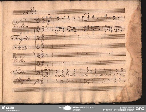 No. 2 Cavatina: "La ruota della sorte và sempre sù"