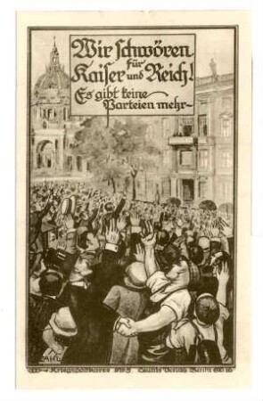 Kriegspostkarte Nr. 5: Wir schwören für Kaiser und Reich!