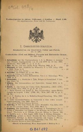Antiquariats-Kataloge : Katalog ... des Antiquarischen Bücherlagers von Gilhofer & Ranschburg, Buchhandlung und Antiquariat, 4