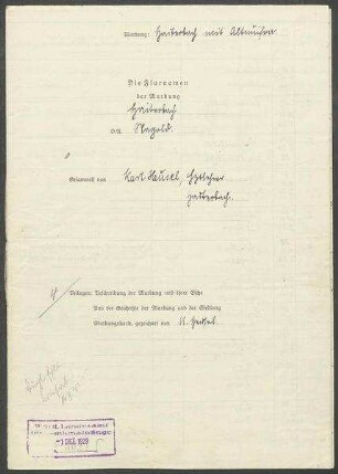 2 Fragebogen und Karte Haiterbach, mit Altnuifra, OA Nagold