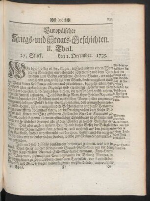 27. Stuck. den 1. December. 1735.