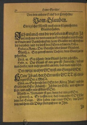 Von dem andern Stück des Catechismi/ Vom Glauben. ...