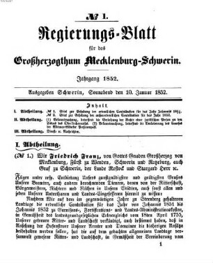 Regierungsblatt für Mecklenburg-Schwerin, 1852