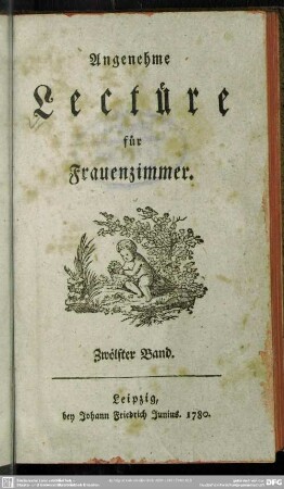 12.1780: Angenehme Lectüre für Frauenzimmer