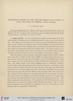 Preliminary Report on the Havard-Boston Excavation at Nûri: The Kings of Ethiopia after Tirhaqa