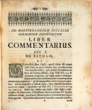 Martyrologium Ecclesiae Germanicae Pervetustum : Qvod Per Septingentos Annos Delituit