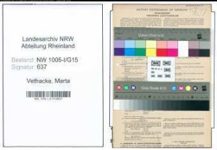 Entnazifizierung Marta Vethacke , geb. 24.07.1894 ()