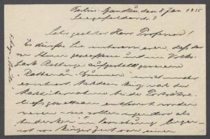 Brief von Erich Bode an Georg Kolbe
