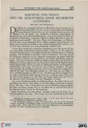 Rupertus von Deutz und die Skulpturen einer Siegburger Kathedra