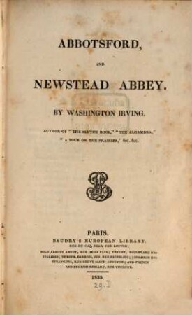 Abbotsford, and Newstead Abbey