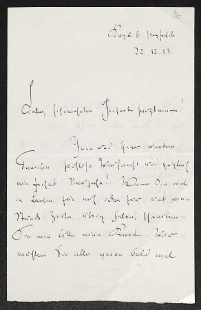 Brief von Hans Kyser an Gerhart Hauptmann