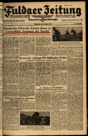 Ausgabe vom Donnerstag, den 07. Januar 1943.