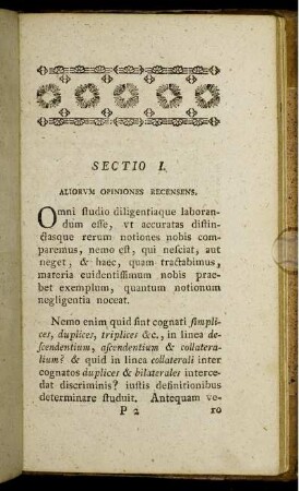 Sectio I. Aliorum Opiniones Recensens.
