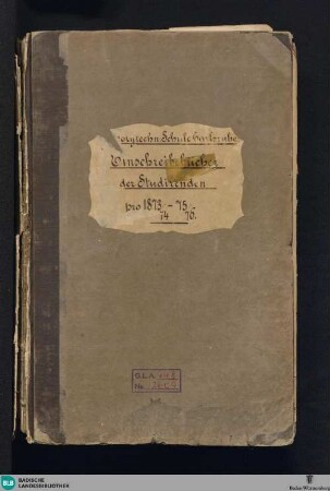 Band 4: Matrikel der Gr. Polytechnischen Schule Carlsruhe und der Technischen Hochschule Karlsruhe 1852-1920