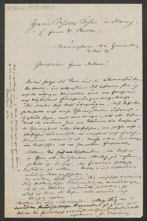 Brief an Ludwig Strecker  und B. Schott's Söhne : 14.09.1876