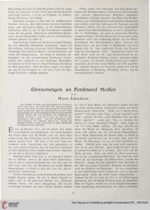 3/4: Erinnerungen an Ferdinand Hodler