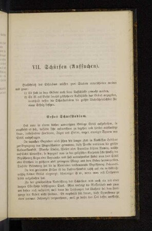 VII. Schürfen (Aufsuchen).