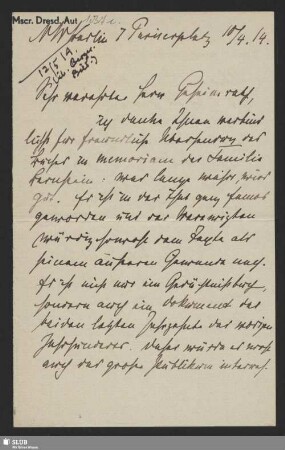 Eigenh. Brief - Mscr.Dresd.Aut.1037.c