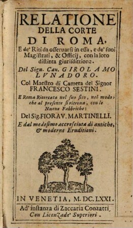Relatione della corte di Roma, [9,b]