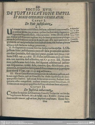 Sectio XVII. De Iustificatione Impii, Et Bonis Operibus Generalim