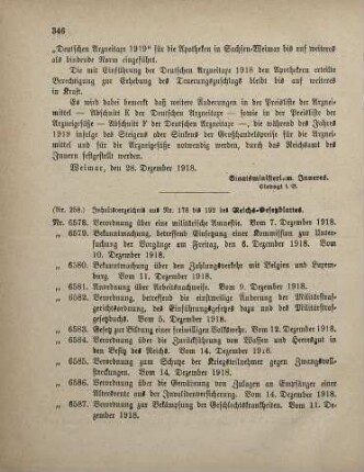 Nr. 258: Inhaltsverzeichnis aus Nr. 178 bis 192 des Reichs-Gesetzblattes