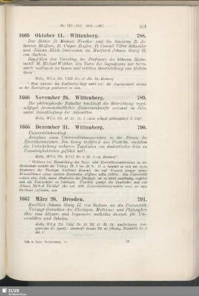 788. 1666, Oktober 11. Wittenberg
