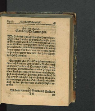 Das XII. Capitul. Von Leich Bestattungen.
