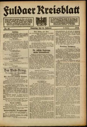 Ausgabe vom Dienstag, den 26. Februar 1918.