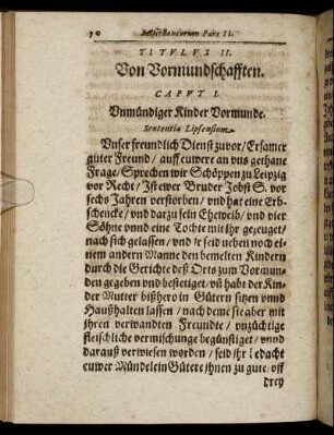 Titulus II. Von Vormundschafften.