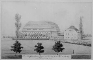 Dresden. Schaffhirtsche Papiermühle : Dresden. Die Schaffhirt'sche Papiermühle vor dem Falkenschlag, vom Hahneberg aus