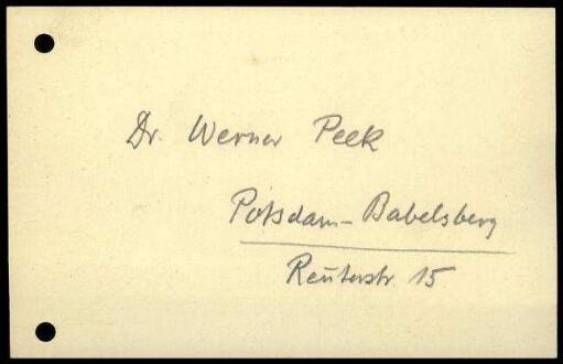 Adresse W. Peek