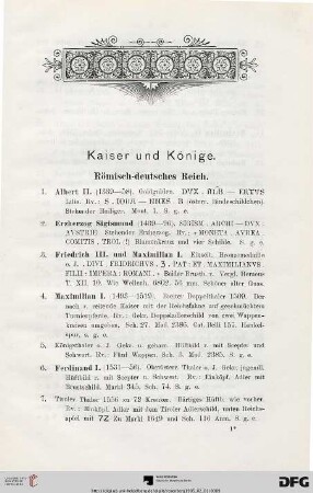 Kaiser und Könige (Nr. 1-196)