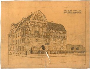 Billing, Hermann; Karlsruhe, Hirschstr. 101 a / Vorholzstr.; Haus Kohlbecker - Perspektive