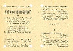 Rationen unverändert
