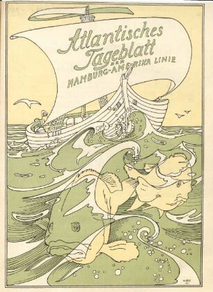 Illustriertes atlantisches Tageblatt der Hamburg-Amerika-Linie : nach dem Muster des wirklichen "Atlantischen Tageblattes"der Hamburg-Amerika-Linie, aber zum wesentlichen Teil durch Bierologen von Ruf redigiert, den Teilnehmern des XXIX. Allgemeinen Korpskommerses der Alten Herren des K.S.C. an Bord der Dampfer "Deutschland" und "Kaiser" gewidmet ; Dampfer "Deutschland" und "Kaiser" Sonnabend, 5. Oktober 1907