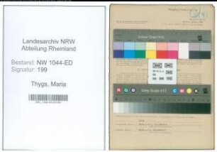 Entnazifizierung Maria Thygs , geb. 01.09.1895 (Lehrerin)