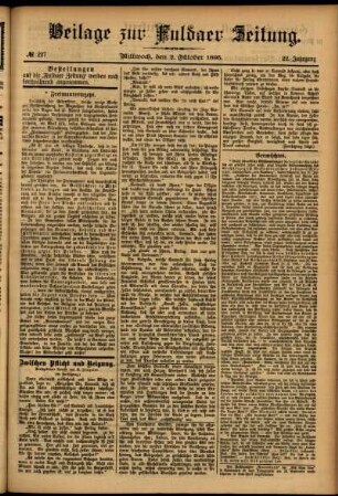 Zweite Ausgabe vom Mittwoch, den 02. Oktober 1895.
