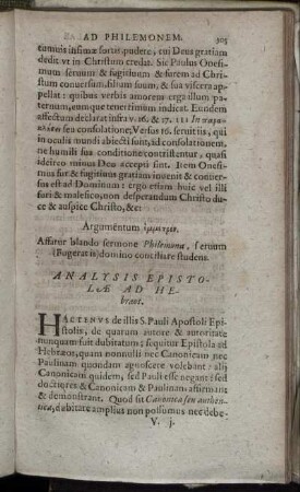 Analysis Epistolæ Ad Hebræos.