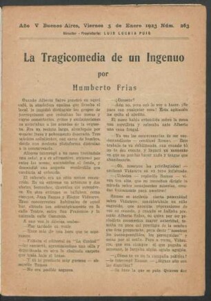 1923026300: La tragicomedia de un ingenuo