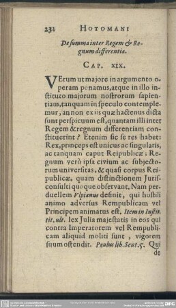 Cap. XIX. De summa inter Regem & Regnum differentia