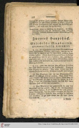 Zweytes Hauptstück: Griechische Mundarten grammatikalisch betrachtet