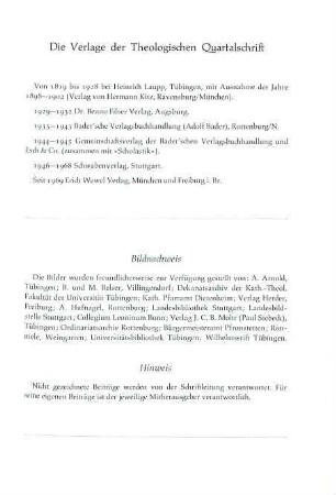 Die Verlage der Theologischen Quartalschrift