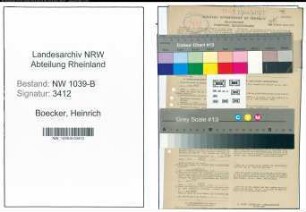 Entnazifizierung Heinrich Boecker , geb. 07.03.1875 ()