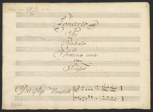 Konzerte; cemb, strings; D-Dur