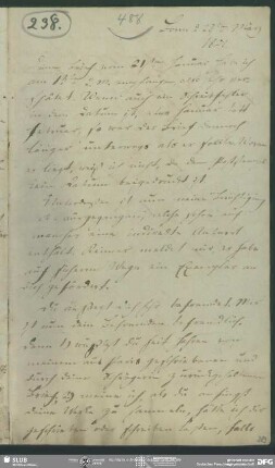 Eigenh. Briefkonzept von August Wilhelm von Schlegel an Friedrich von Schlegel, Bonn, 28.03.1828